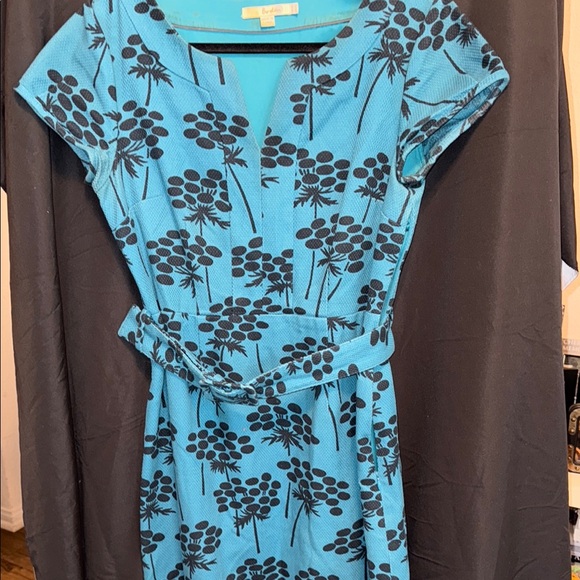 Boden “Martha” Day Dress – Blue Palm Print – UK12 / US8 - Picture 4 of 13